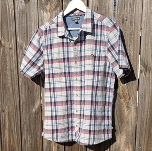 Toad&Co Medium Smythy Red & Blue Plaid Button-down Shirt 100% Cotton Men's